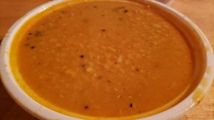 Dal ($11). Not bad. Good texture, but strong ginger flavor. at Curry In A Hurry in Minneapolis