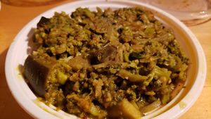 Dewani handi baji ($14). Bitter/acrid flavor. at Curry In A Hurry in Minneapolis