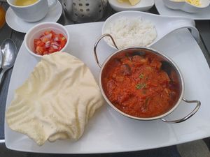 Vegan 'fish' (banana blossom) curry - as delicious as it looks! at Green Island Bistro in Rhuddlan