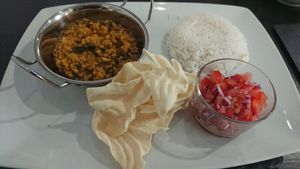 Curry of the day - lentil and spinach at Green Island Bistro in Rhuddlan