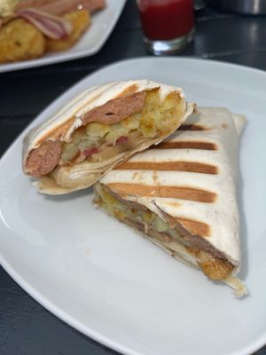 Breakfast Wrap at Green Island Bistro in Rhuddlan