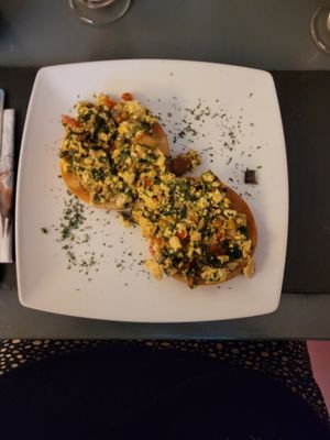 Scrambled Tofu at Green Island Bistro in Rhuddlan