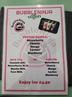 Bubble Tea Menu at Green Island Bistro in Rhuddlan