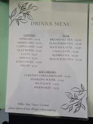 Drinks Menu Feb '22 at Green Island Bistro in Rhuddlan