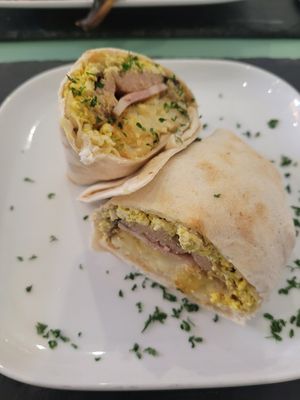Breakfast Wrap at Green Island Bistro in Rhuddlan
