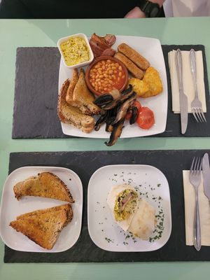 Big Breakfast, Breakfast Wrap, and Brown Toast at Green Island Bistro in Rhuddlan