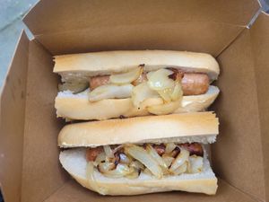 Sausage Baguette at Green Island Bistro in Rhuddlan