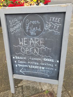 Green Island Street Sign at Green Island Bistro in Rhuddlan
