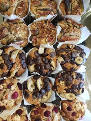 We mix up our muffin flavoura each day! Always vegan, always delicious! at A Good Little Thing in Tootgarook