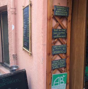 oitside  the restaurant at Chez Helen in Antibes