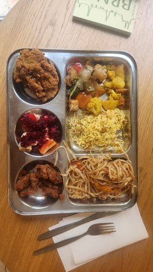 The 'extra' seitan is up on the left. at Dhaba Beas in Brno