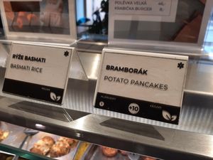 Vegan labels at Dhaba Beas in Brno