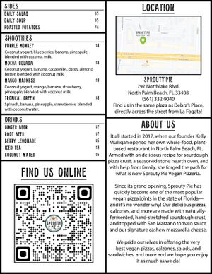 Menu page 2 at Lolly's Pantry in North Palm Beach