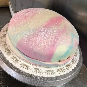 Prinsesstårta (classic princess torta with cream, cistard and jam - under a lid of marzipan 💚 at Tea Room Kullaberg - Pop Up in Hoeganaes