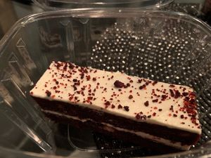 Vegan red velvet pastry  at Dessert Directory in Vancouver