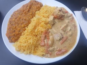 Dahl, rice and veggie korma at Back2Nature Cafe & Grocery in Balaclava