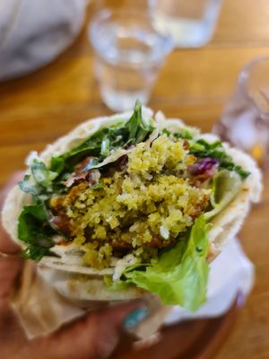 Delicious falafel wrap at Advieh in Seddon