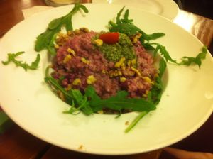 Vegan beetroot risotto at Viasko - Bar und Restaurant in Berlin
