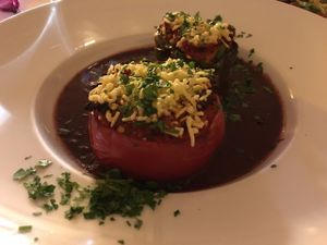 baked stuffed tomatoes at Viasko - Bar und Restaurant in Berlin