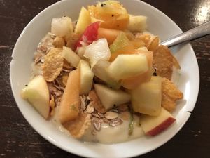Brunch - Vanilla soy joghurt, cereals and fruits at Viasko - Bar und Restaurant in Berlin