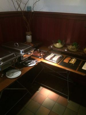 Some of the hot dishes and tofu options from the buffet brunch  at Viasko - Bar und Restaurant in Berlin