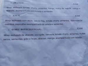 Menu  at O Meu Boteco in Monte Gordo