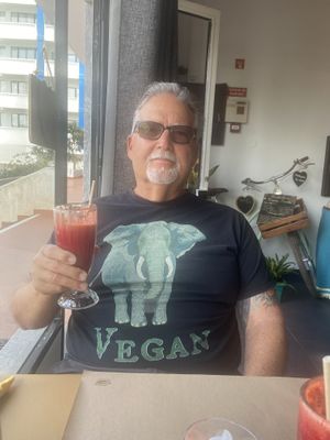 Awesome beet, carrot, and ginger juice.  at O Meu Boteco in Monte Gordo