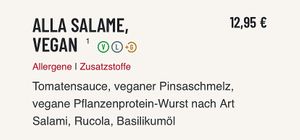 Vegan salami pizza  at Vapiano - Westpark in Ingolstadt