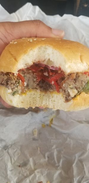 Black bean and quinoa burger at The Beer Garden in Arusha