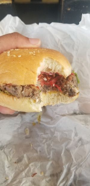 Burger at The Beer Garden in Arusha