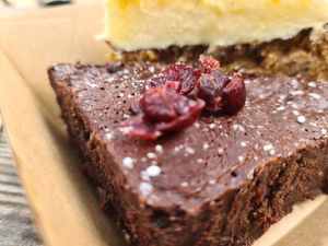 Chocolate and beetroot brownie at GROW in Anglesea