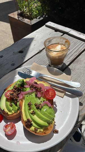 Vegan avo brekky  at GROW in Anglesea