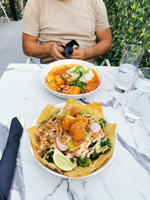 Taco salad and curry at Astoria Bistro Botanique in Gatineau
