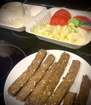 Vegan donair fixings  at Nourish 2 Flourish in Edmonton
