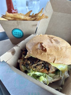  Vegan Bean burger with cheese   at BRGR BRGR in Abbotsford