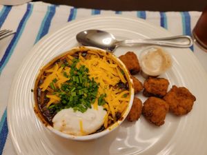 Warning!! Chili was 🌶🔥 the day we got this. at PLNT Burger in Mclean