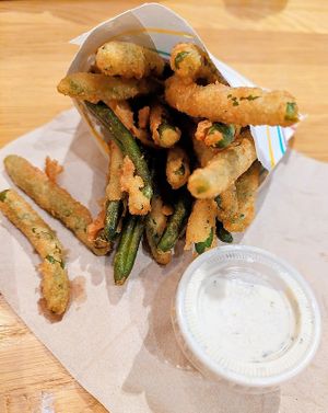 Green bean fries! These should be everywhere! at PLNT Burger in Mclean