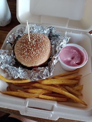 Burger at Chillicon Valley in Puerto Escondido