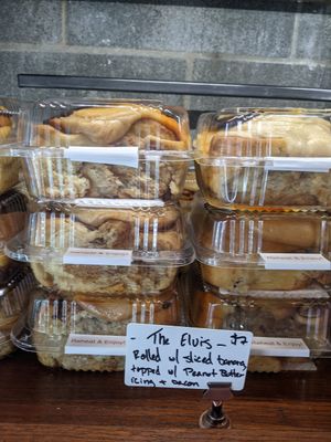 The Elvis Texas sized cinnamon rolls! at Sinfull Bakery in Houston