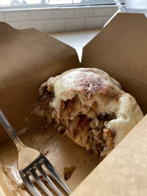 Huge cinnamon bun (with apple)  at Sinfull Bakery in Houston