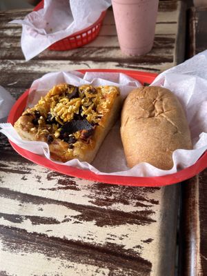 Spicy sausage kolache   at Sinfull Bakery in Houston