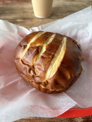 Pretzel breakfast sandwich   at Sinfull Bakery in Houston