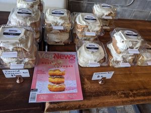 Cinnamon rolls. Displayed for social distancing shopping at Sinfull Bakery in Houston