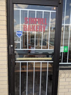 New front entry for storefront/bakery at Sinfull Bakery in Houston