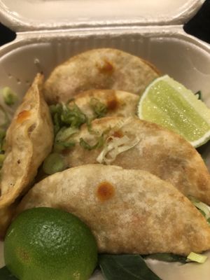 Veggie gyoza at UNO Japanese Noodles in Tulum