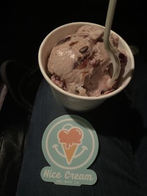 Vegan gluten-free Cherry chocolate yummy  at Nice Cream in Del Mar