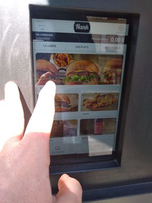 Tablette HANK extérieur  at Hank Vegan Burger - Oberkampf in Paris