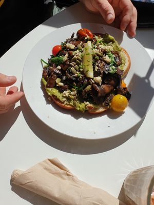 Mushrooms on toast at Sarah's Sisters in Semaphore