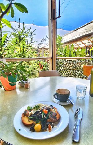 Tasty mushroom brekky at Sarah's Sisters in Semaphore