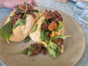Breaky baguette at Sarah's Sisters in Semaphore